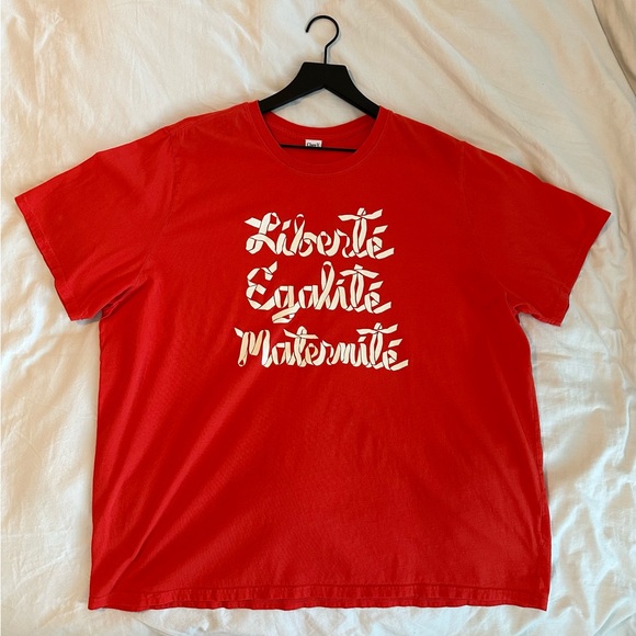 Clare V. x EMC Original Tee in Bright Poppy Red w/White graphic | Size XXL | EUC - Picture 3 of 11